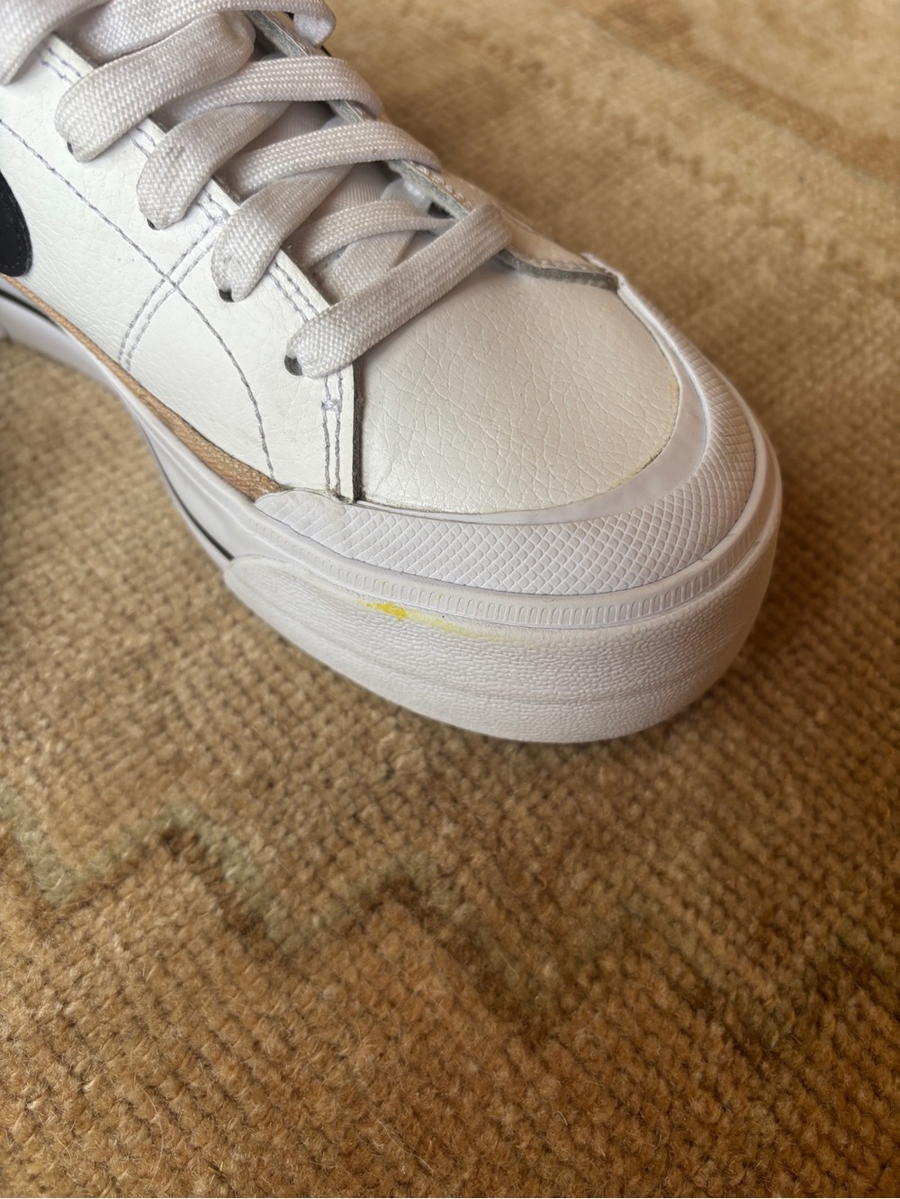 Nike Court Legacy Lift Platform Sneakers White Black DM7590-100 Women's 6.5 - Picture 7 of 9